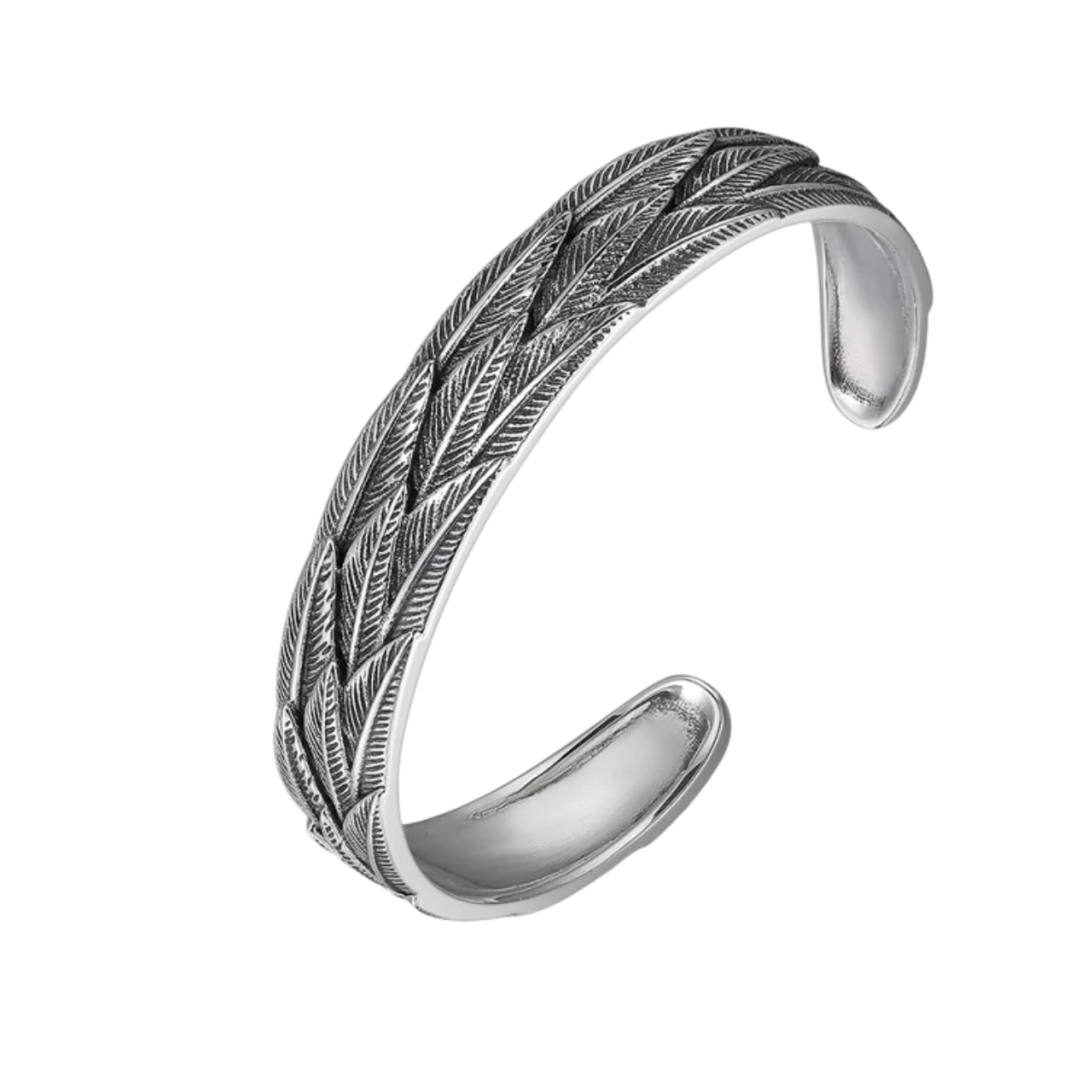 Silver Feather Bracelet in S925 Sterling Silver