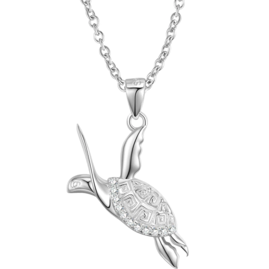 Turtle Pendant Necklace in S925 Sterling Silver