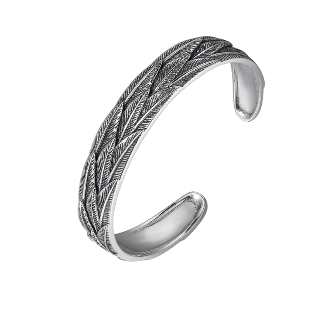 Silver Feather Bracelet in S925 Sterling Silver