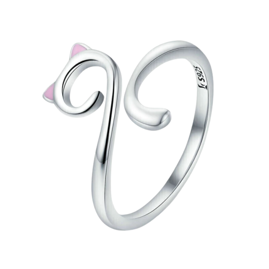 Cat Love Ring in S925 Sterling Silver