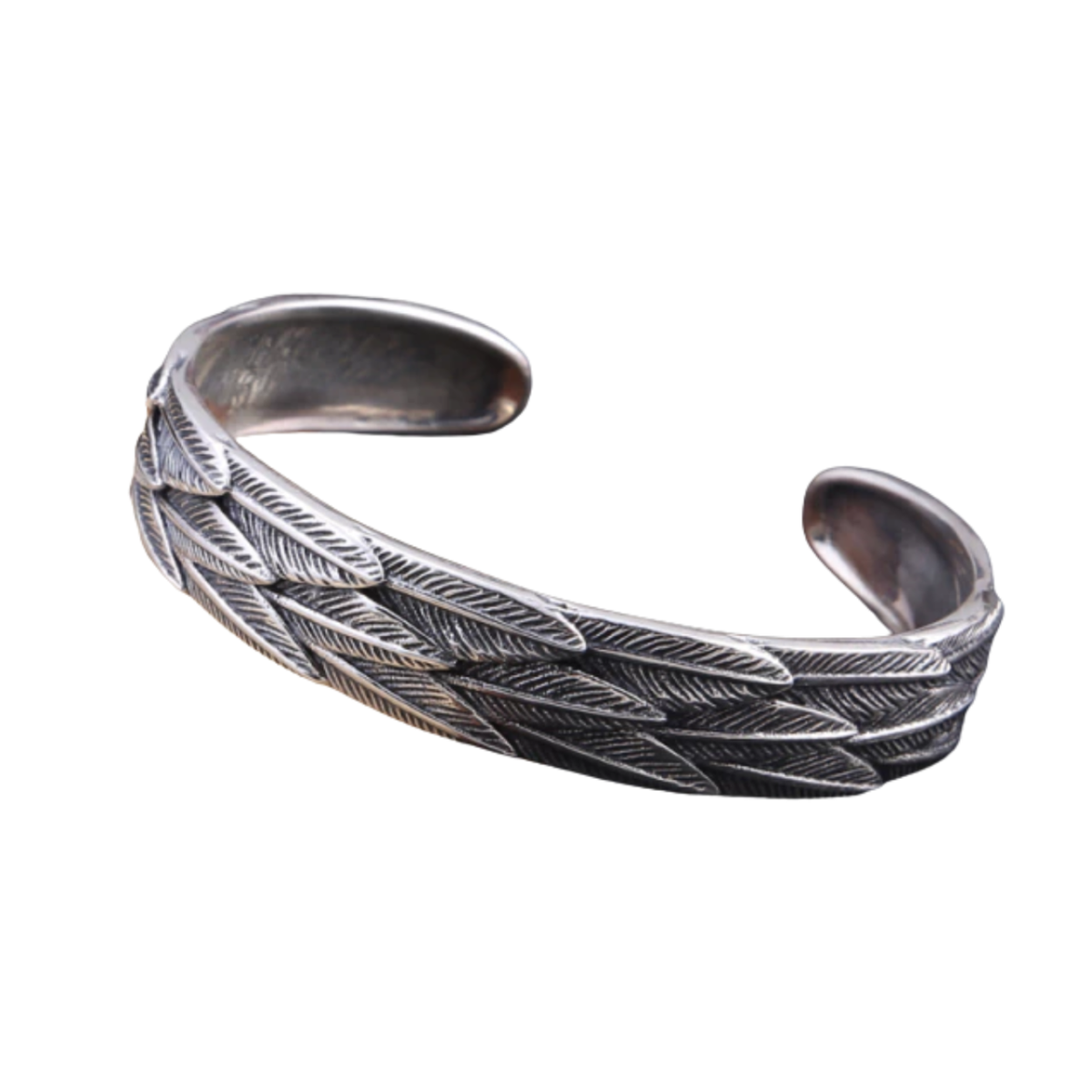 Silver Feather Bracelet in S925 Sterling Silver