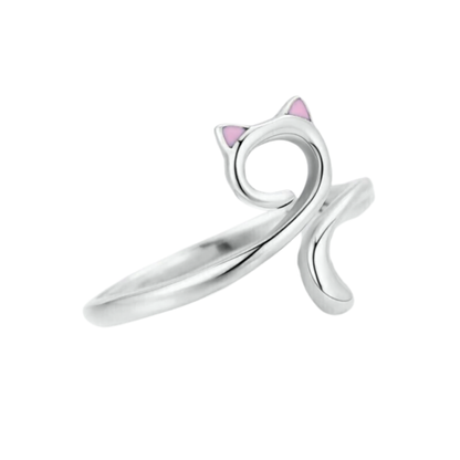 Cat Love Ring in S925 Sterling Silver