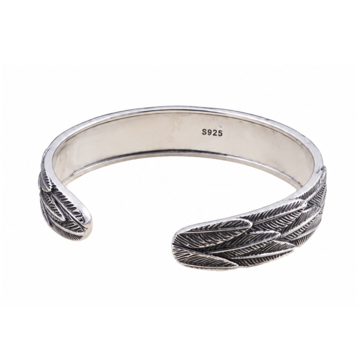 Silver Feather Bracelet in S925 Sterling Silver