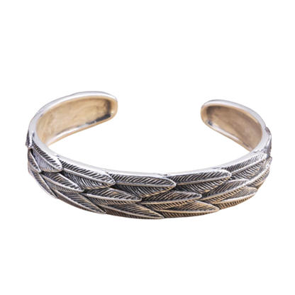 Silver Feather Bracelet in S925 Sterling Silver
