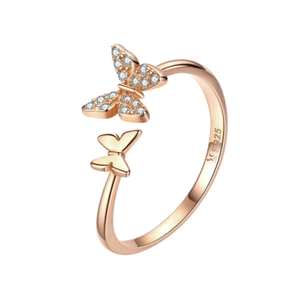 Double Butterfly Ring in S925 Sterling Silver