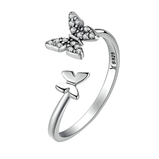 Double Butterfly Ring in S925 Sterling Silver